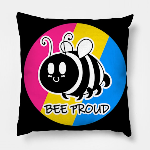 Bee Proud Pansexual/Panromantic Flag Pillow by JadedOddity