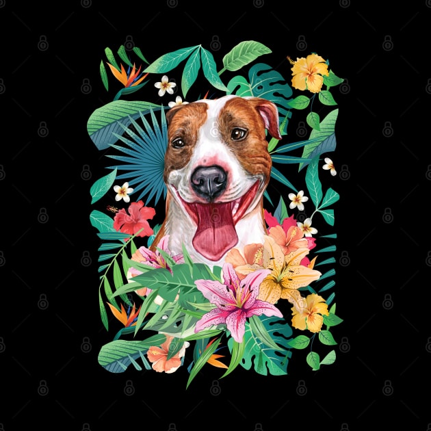 Tropical Red Pit Bull Pitbull 3 by LulululuPainting