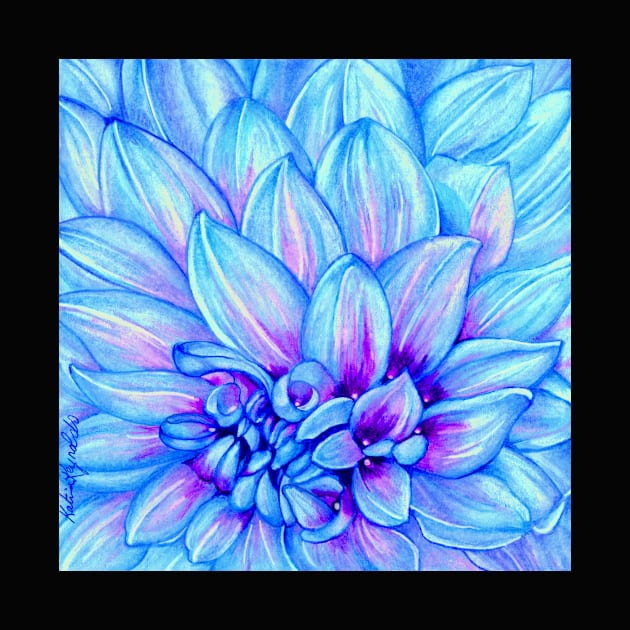 Chrysanthemum in Blue by KatareyDesigns