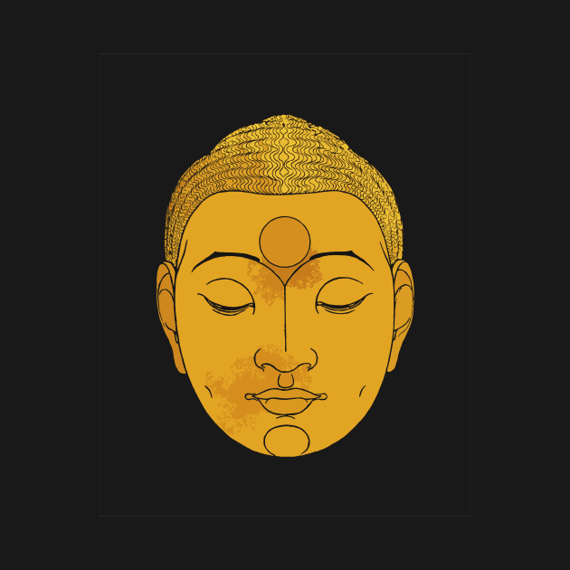 Head of Buddha by Reijer Stolk digitally recreated by Hot-Proper-Tees