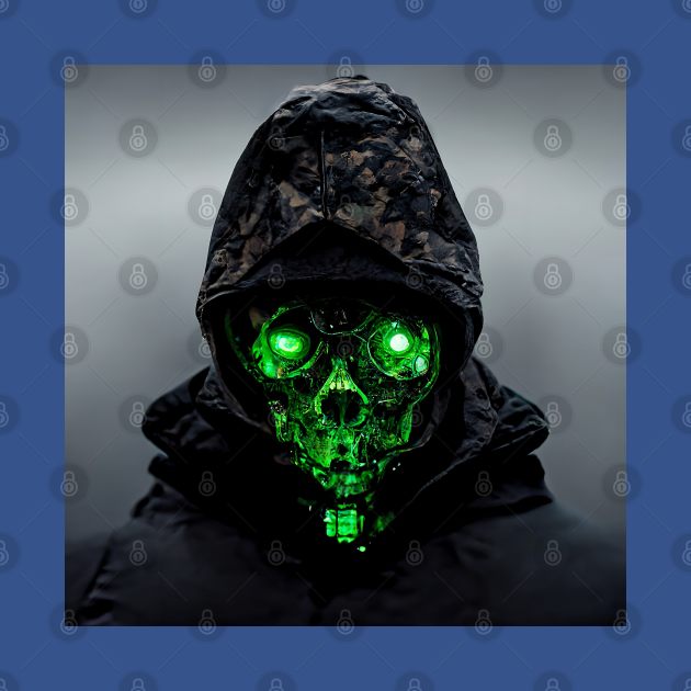 Hooded Green Mask 2 by www.TheAiCollective.art