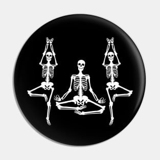 Skeleton Yoga Halloween Pin