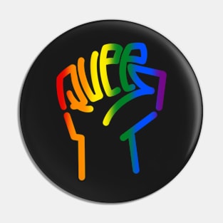 Queer power rainbow dark version Pin