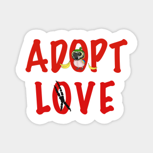 Adopt Love! - Ms. Doodle Bugs, the Blue and Gold Macaw! Magnet