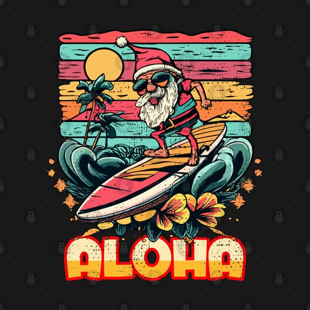 Aloha Surf Hawaii Vintage Christmas Gnome by Tezatoons