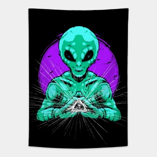 Green Aliens Tapestry