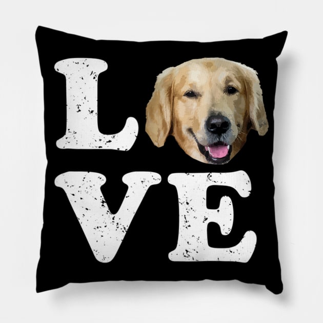 LOVE My Golden Retriever Pillow by Rojio