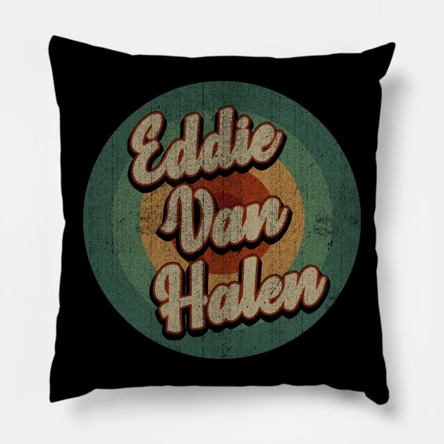 Circle Retro Vintage Eddie Van Halen Pillow by Jokowow