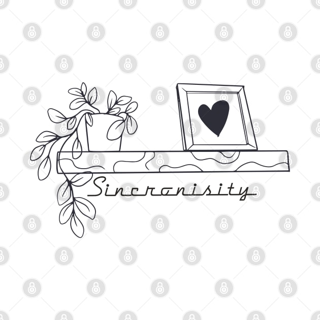 Sincronisity Black &White Hand drawn shelf by TargetedInspire