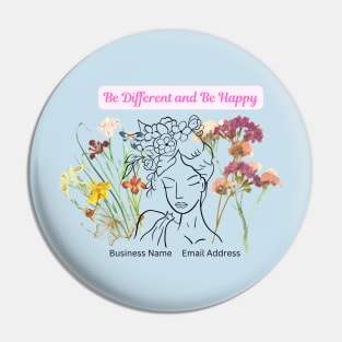 Flower and woman Pin