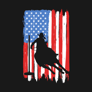 American Flag Pole Bending Graphic T-Shirt