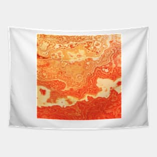 coral orange beige gold abstract marbled abstract digital painting Tapestry