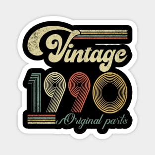 Retro Vintage 1990 34th Birthday Gift Men Women 34 Years Old Magnet