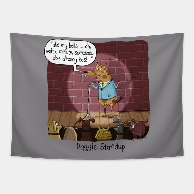 Doggie Standup Comedian Tapestry by macccc8