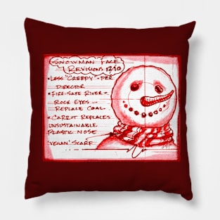 Snowman Face Tech Spec Pillow