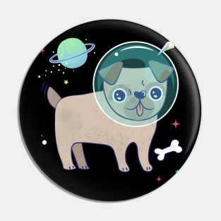 Astronaut Bulldog Space Funny Dog Pin