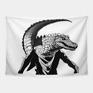 Alligator Shadow Silhouette Anime Style Collection No. 97 Tapestry