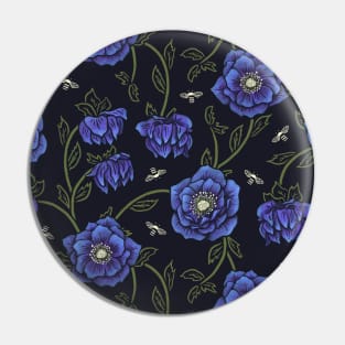 Midnight Hellebore Flowers Pin