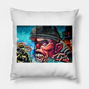 Street Art Graffiti Digbeth Birmingham UK Pillow