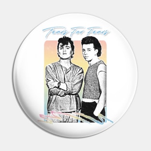 Vintage-Style 80s Faded Tears For Fears Design Pin