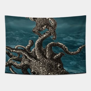 The Giant Squid Attacks! Tapestry