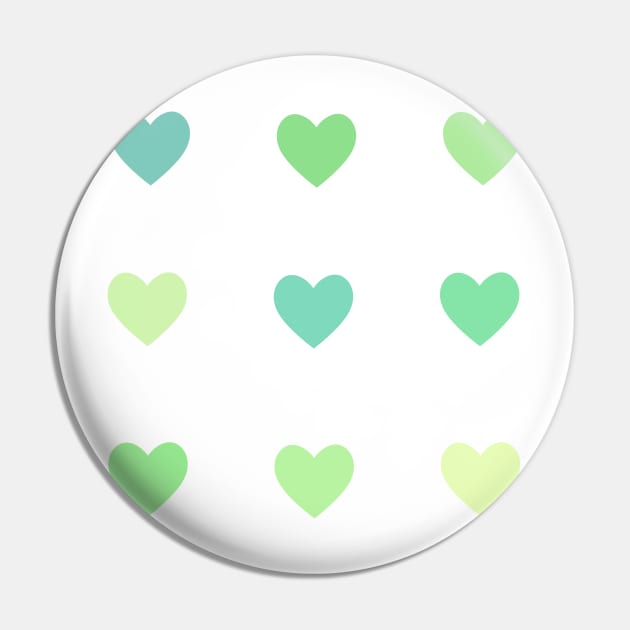 Mini Green Hearts Sticker Pack Pin by casserolestan