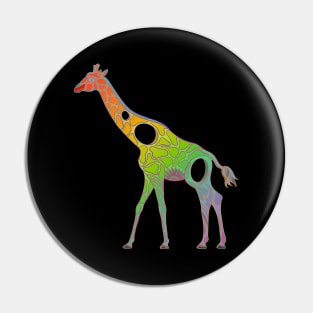 Rainbow Giraffe #2 colored version Pin