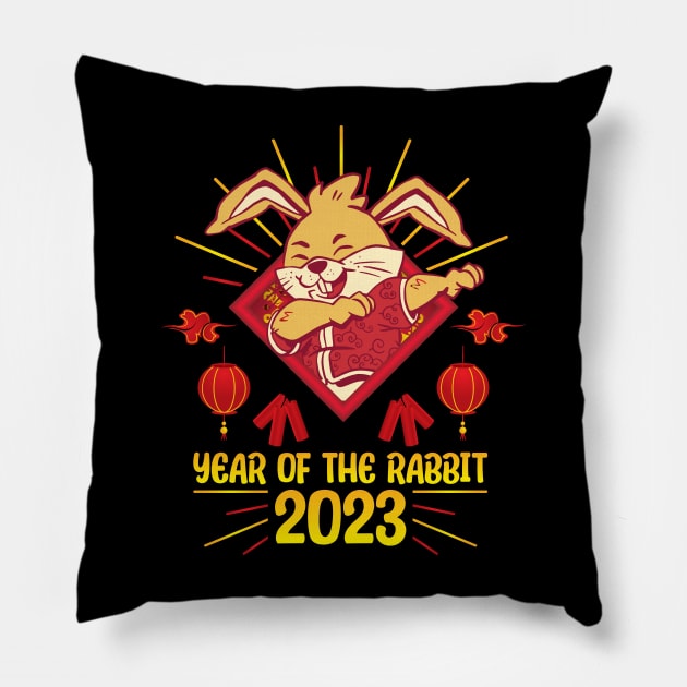 Good Luck Zodiac Happy Chinese New Year of the Rabbit Pillow by star trek fanart and more