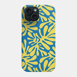 Yellow and blue abstract shape pattern Phone Case