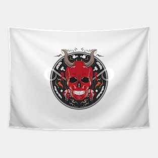 Red Skull Chinese Vintage Japanese Style Tapestry