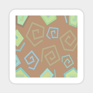 Moroccan Tile Design | Brown, Pistachio and Turquoise Magnet