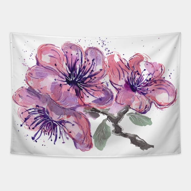 Light Pink Hibiscus Tapestry by ZeichenbloQ