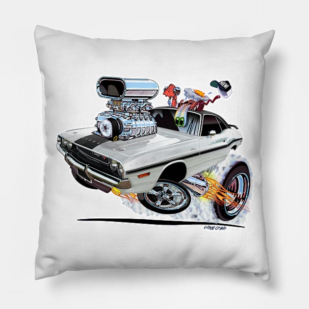 Vince Crain High Octane 1970 Dodge Challenger Pillow by vincecrain