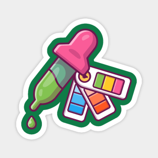 Pipette Paint Drop And Color Picker Cartoon Magnet