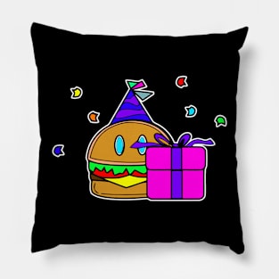 Happy Birthday Party Cheeseburger Gift Pillow