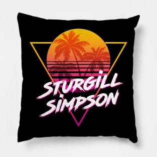 Sturgill Simpson - Proud Name Retro 80s Sunset Aesthetic Design Pillow