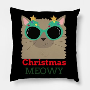 Meowy Christmas Cat Pillow