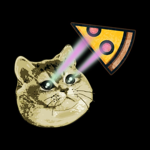 Cat Pizza Meme Laser Eyes by Electrovista