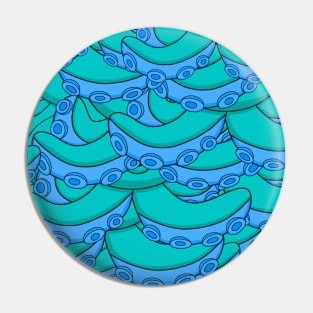 Blue Tentacle Patterns Pin