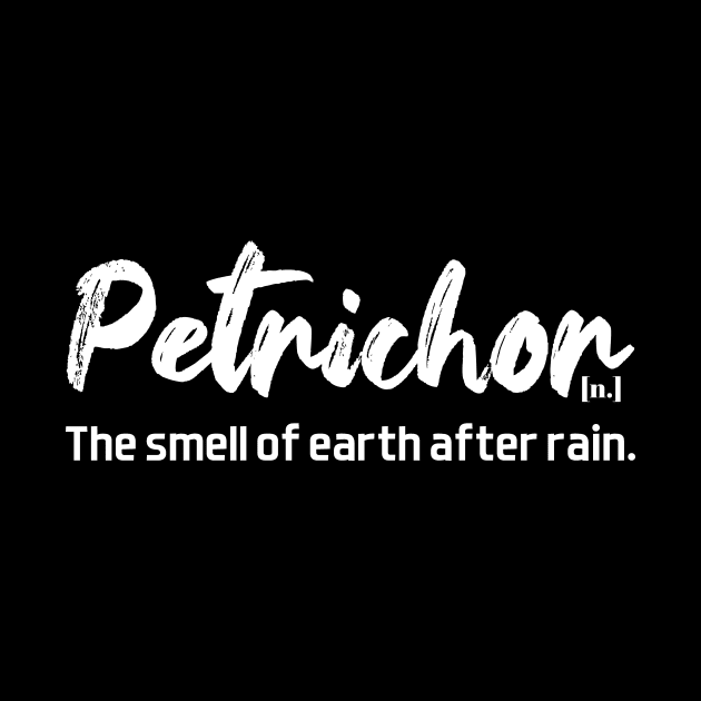 Petrichor definition - white text by NotesNwords