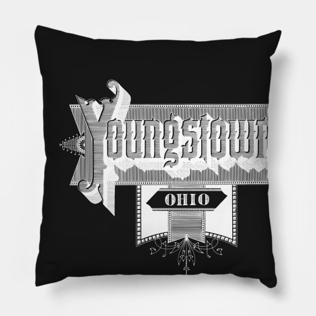 Vintage Youngstown, OH Pillow by DonDota