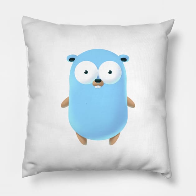 Golang Gopher Pillow by clgtart