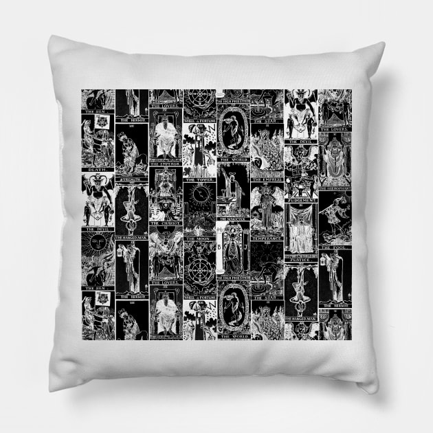 The Major Arcana of Tarot Patchwork Pillow by wildtribe