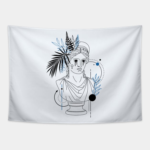 Funny Hipster Aphrodite Greek Goddess // Funny Greek Mythology Tapestry by SLAG_Creative