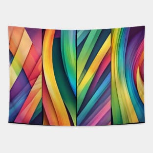 Three-dimensional colorful lines Tapestry