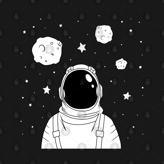 Astronaut and Asteroids by valentinahramov