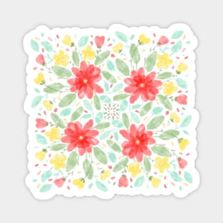 Red floral garden Magnet