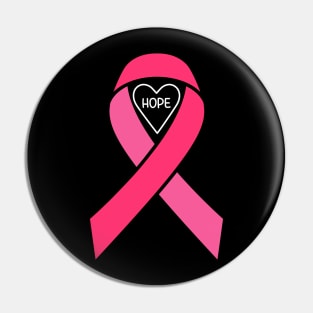 Pink ribbon design for breast cancer awareness Pin