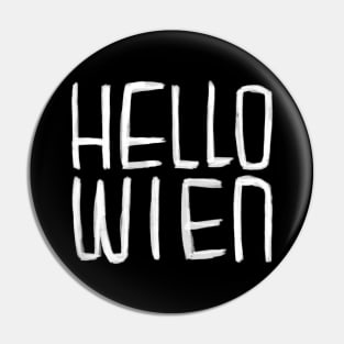 Funny Pun, Hello Wien Typography, Hell-o Wien, Vienna Halloween Pin