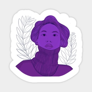 Turtleneck girl Purrrrrrrple Edition Magnet